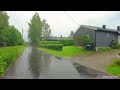 HEAVY RAINFALL in Luxury Residential Area, Morning WALK, Binaural Rain _ Umbrella SOUNDS I NORWAY 🇧🇻