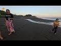 BALI, WALKING IN THE BEAUTIFUL BEACH WITH THE NATURE SOUND OF WAFES