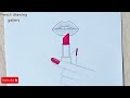 Lips sketch||lips drawing with lipstick||drawing idea for beginners step by step||drawing tutorial