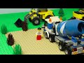 LEGO Experimental Police Truck - Bulldozer, Concrete Mixer Tractor, Train cars and vehicles