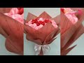 DIY | How to Make a Bouquet of Roses from Satin Ribbons Easy | Wrapping a Round Flower Bouquet