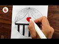 Circle one heart ❤️ drawing Easy step by step || Circle Drawing
