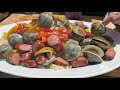 Michael Symon's Clams with Sausage and Peppers | Symon's Dinners Cooking Out | Food Network