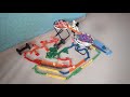 Incredible Domino setup with cool colorful tricks!