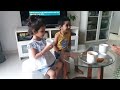 Nishka - Eating khakra with Dhanesh