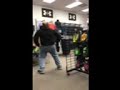 Sports store tits dancing