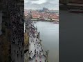 Prague Charles Bridge and Prague Castle view from the tower