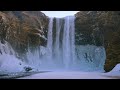 Skógafoss Waterfall and River Sounds for Sleep and Study 4K ASMR