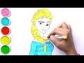 How To Drawing Elsa Frozen - Coloring And Drawing For Kids & Toddlers