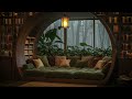 Distant Rain & Fire White Noise in a Cozy Reading Nook | Perfect Sounds to Read, Relieve Stress