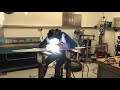 Spitfire Homage: welding the wings to the fuselage