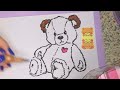 ASMR:🧸Gently drawing&coloring a bear🌲Draw with me #3୭̥°⋰˚