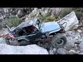 Toyota Tom and Justin 1tons go up Old Sluice on the Rubicon Trail.