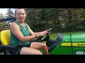 Wife mows with 2017 2032R john deere