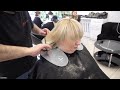 SHE WANTS TRENDY HAIRCUT WITH BANGS - BLONDE LAYERED CUT