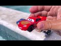 Clean up muddy minicars & Disney Pixar car convoys! Play in the garden