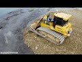 The Best Bulldzer And Dump Truck Working - Bulldozer Pushing Gravel&Dump Truck Dumping Gravel