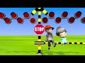 【踏切アニメ】やわらかい踏切と電車【カンカン】Train Railroad Crossing Fumikiri Destroy Honeycomb Candy Challenge Animation