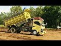 Dump Truck Jomplang.CANTER SUPER HDX Bongkar Muatan Tanah Timbun Full Bak