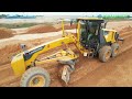 Greatest Activities Motor Grader Spreading Soil Installing Foundation Roads | Grader Operator Skills