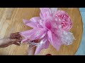 Satin roses bouquet cone wrapping tutorial #satinribboncrafts #ribbonrose