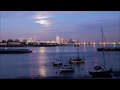 Full Moonrise Timelapse over Thames River in North Greenwich