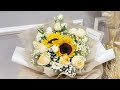 How to Wrap a Flower Bouquet || Flower Bouquet Tying & Wrapping Techniques & Ideas | 螺旋花腳手綁花束 | 花束包装