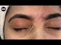 💈ASMR💈 FULL FACE THREADING | How to shape thick eyebrows