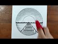 Easy Drawing / Easy circle scenery drawing / Easy drawing ideas for beginners step by step #sketch