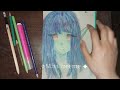 Speed paint ✨🎀[ colouring by water colour🖌🎨]  تلوين بالمائي انمي #anime #رسم_سهل#animeartwork