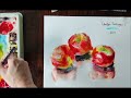 Watercolour demo: Apples in an Impressionistic Style. Real time Watercolour tutorial for beginners