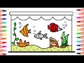 How to draw an ornamental fish tank, easy and simple, step by step