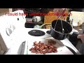 Deep fried bacon using a non stick sauce pan