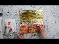 NEW cling film technique by Andrea Taub abstract acrylic painting with gold and spatula technique