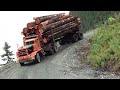 Extreme Dangerous Big Logging Wood Truck On Cliff - Incredible Heavy Equipment Operator Truck Skill