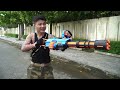 LTT Films : Silver Flash Nerf Guns Fight Doctor Mask Criminals Hunt Police Squad in Deserted Area