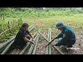 The kind policeman helps a single mother complete her bamboo house. /lytieuhuyen99