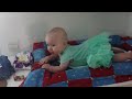Tummy time in a Teal dress