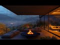 Start Your Month with Gentle Rain Ambience at Cozy Villa | Slow Piano Jazz Music to Work, Relax