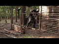 Bushcraft Camp with Watch Tower: Off Grid Shelter Build