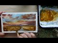 Painting process of watercolor autumn scenery