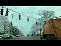 DRIVING BY MANHASSET AND GREAT NECK , NEW YORK, AFTER SNOWFALL, [4K/60]