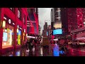 Walking in the Rain in Manhattan NYC 4K Rain Ambience - Umbrella Rain Sounds For Sleep and Study