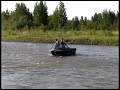 River Boat runs rocks then Jumps