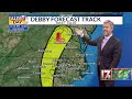 Tropical Storm Debby Moving Faster Through Central North Carolina Forecast Update CBS 17 Wes Hohenst