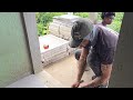 Tiling work has started | Ground god house | One hand man took the job to clean the land