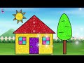 How to Draw A House From Shapes | Drawing, Coloring and Painting for Kids | Chiki Art