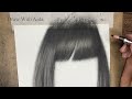 hair drawing with charcoal | step by step tutorial