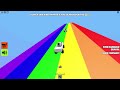 Sliding on a RAINBOW in Roblox!