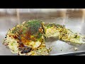 Hiroshima [Okonomiyaki Toku]. Powerful and delicate craftsmanship! Japanese Street Food.